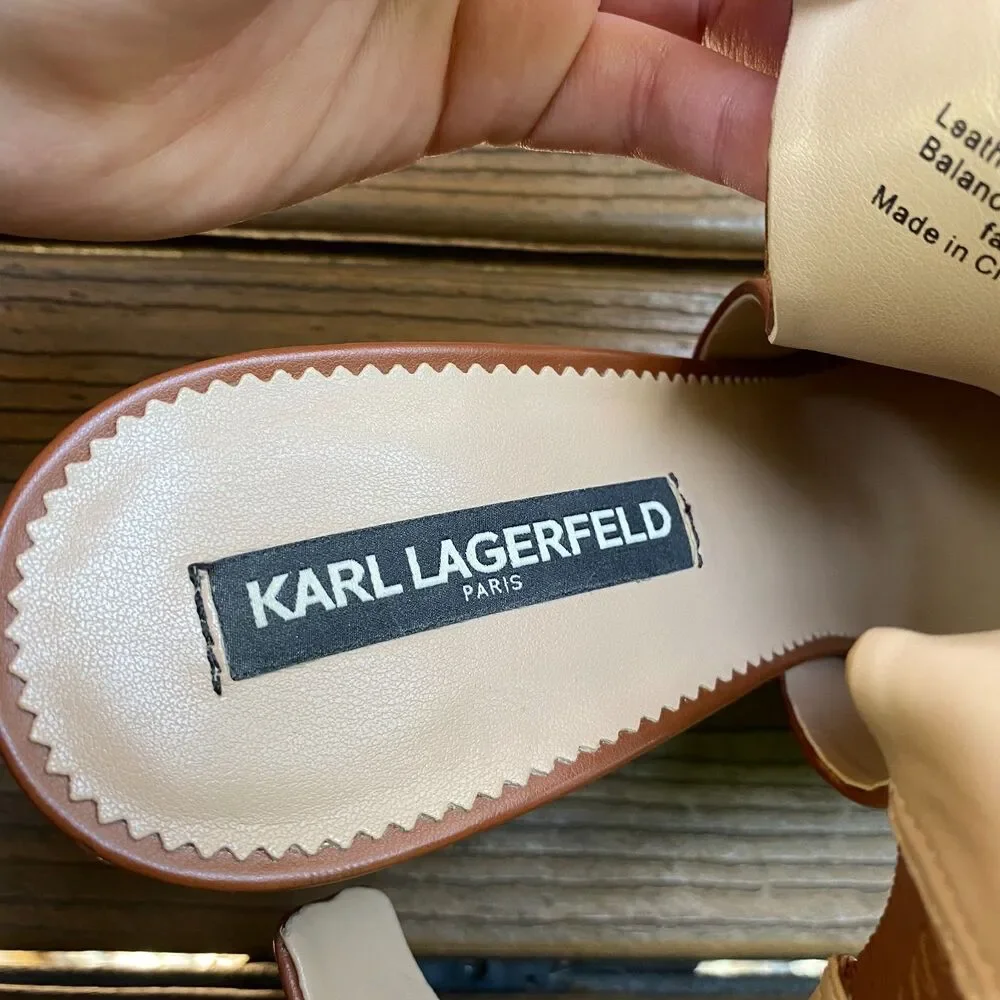 Karl Lagerfeld Rowa Wedge Sandals Woman's 10 Color‎ Conac